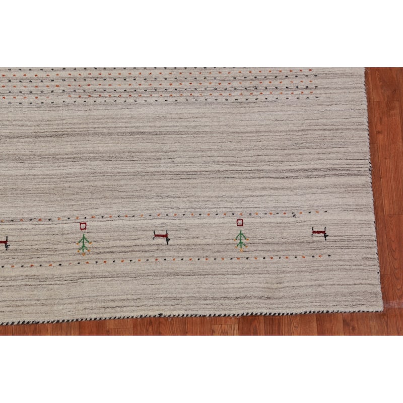 Little Animals Design Gabbeh Area Rug Hand-Knotted Wool Carpet - 6'3" x 8'10"