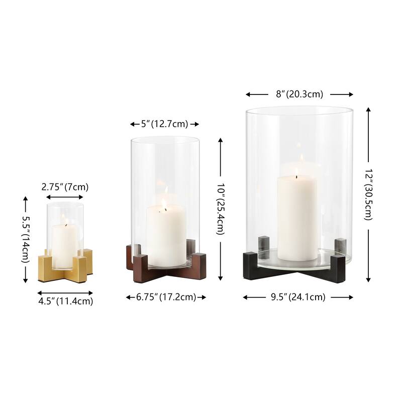 SAFAVIEH Home Nifi Multi Color Metal/Glass Candleholder Set of 3