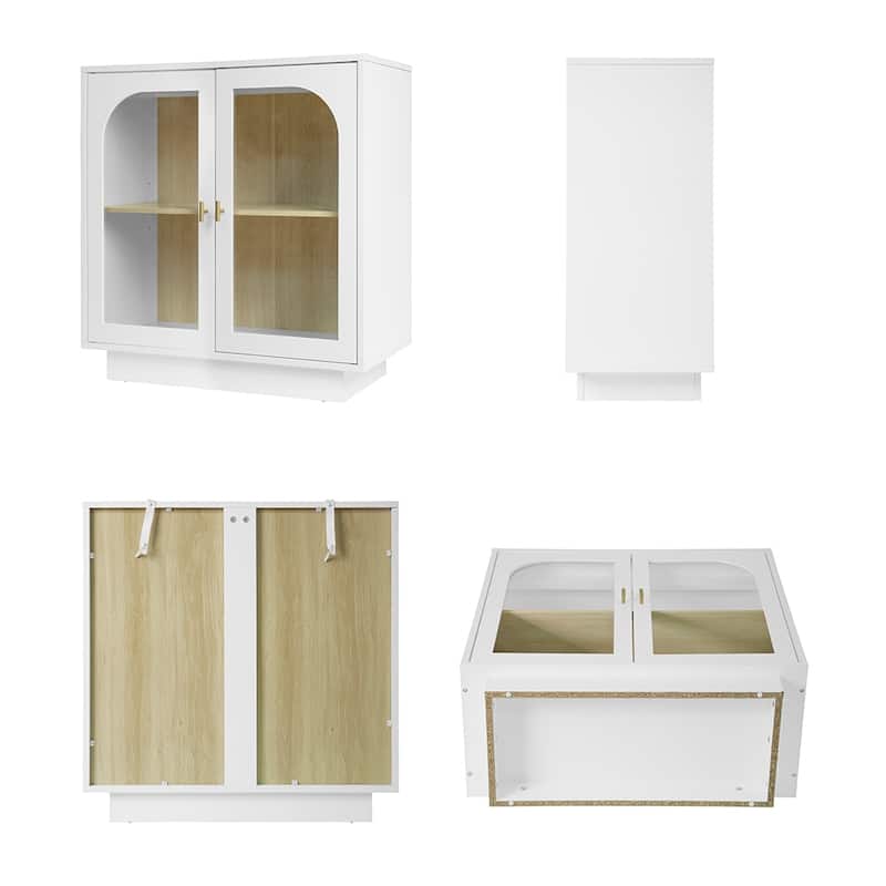 Accent Cabinet with Acrylic Doors with Adjustable Shelves - 31.10"Lx13.78"Wx31.5"H