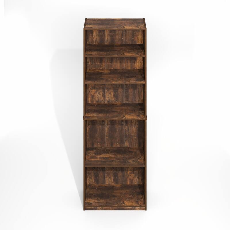 Furinno JAYA Simply Home Adjustable Shelf Bookcase, 5-Tier, Darkwood
