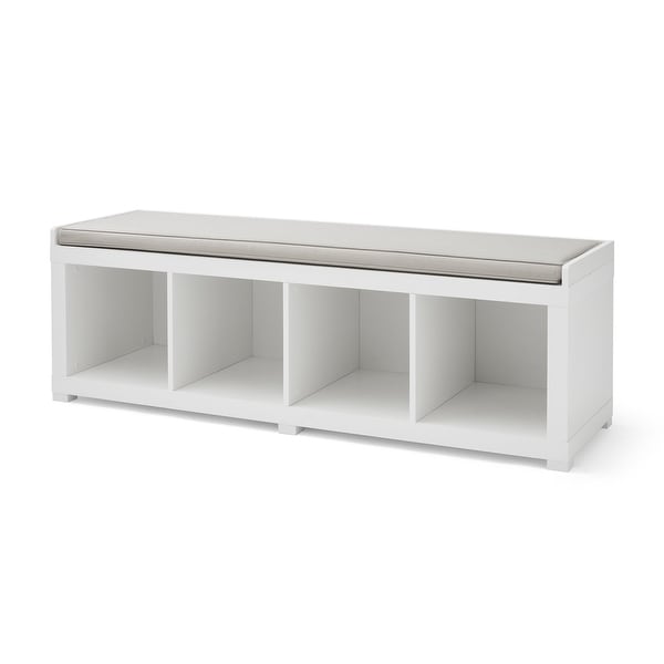 4 Cube Storage Organizer Bench White Bed Bath Beyond 36078929