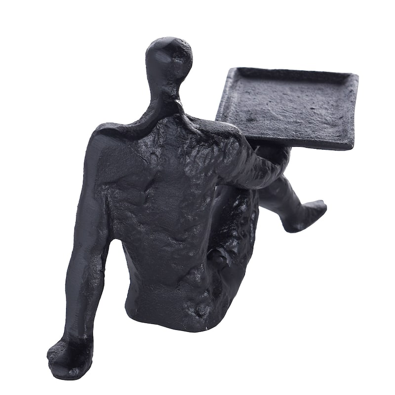 Dann Foley - Figural Sculpture with Tray - Black Cast Aluminum