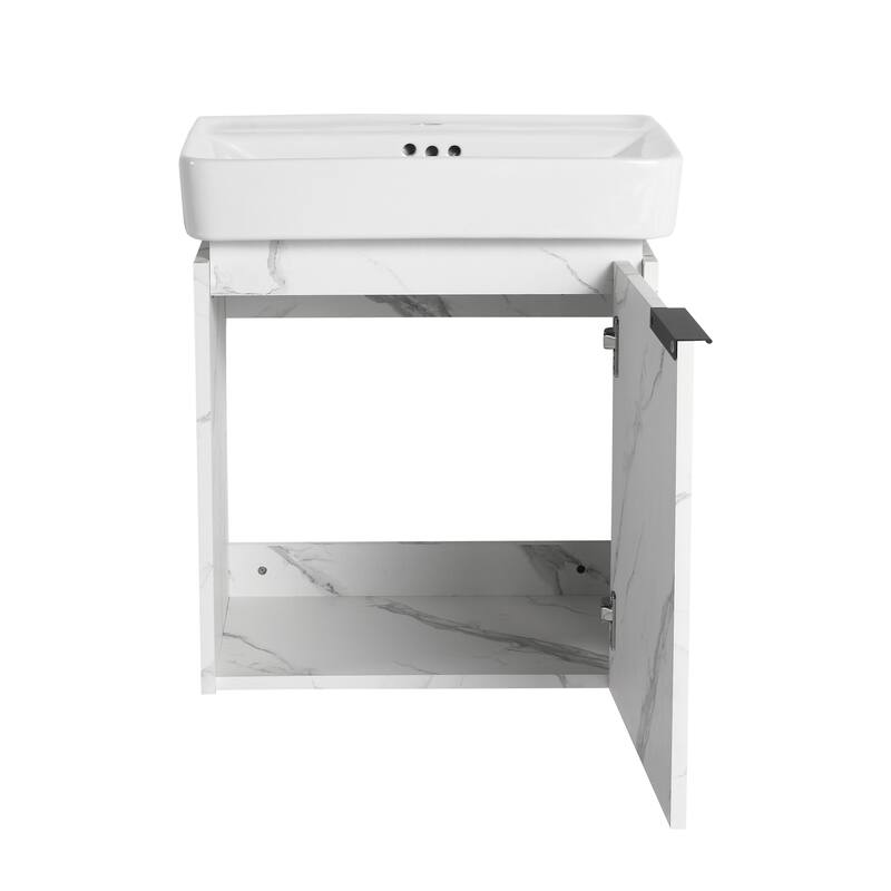 Beingnext 16''/20''/24"/30"/36" Bathroom Vanity with Sink, Floating Bathroom Vanity with Soft Close Door