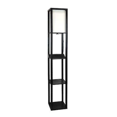 63'' Column Floor Lamp with USB Port and Wireless Charger - Black