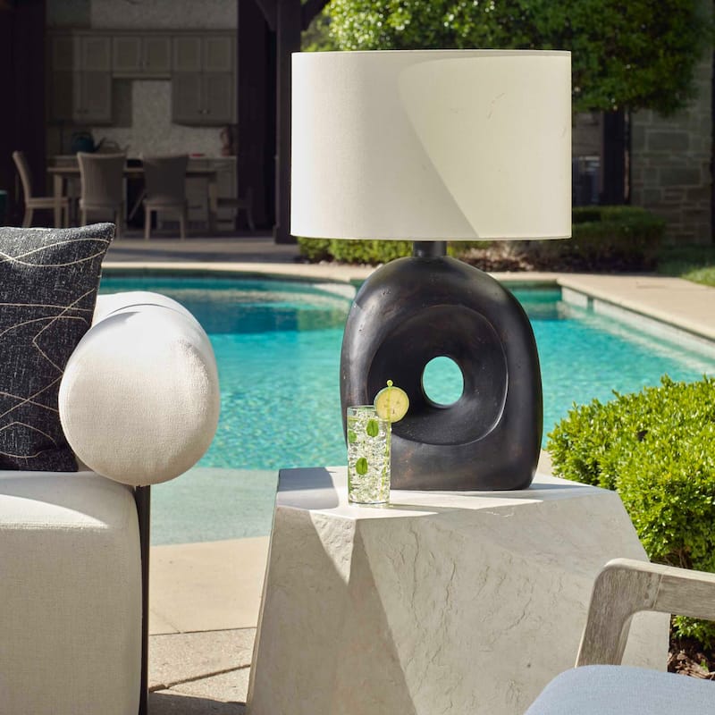 Uttermost Peephole Outdoor Bronze Table Lamp - N/A