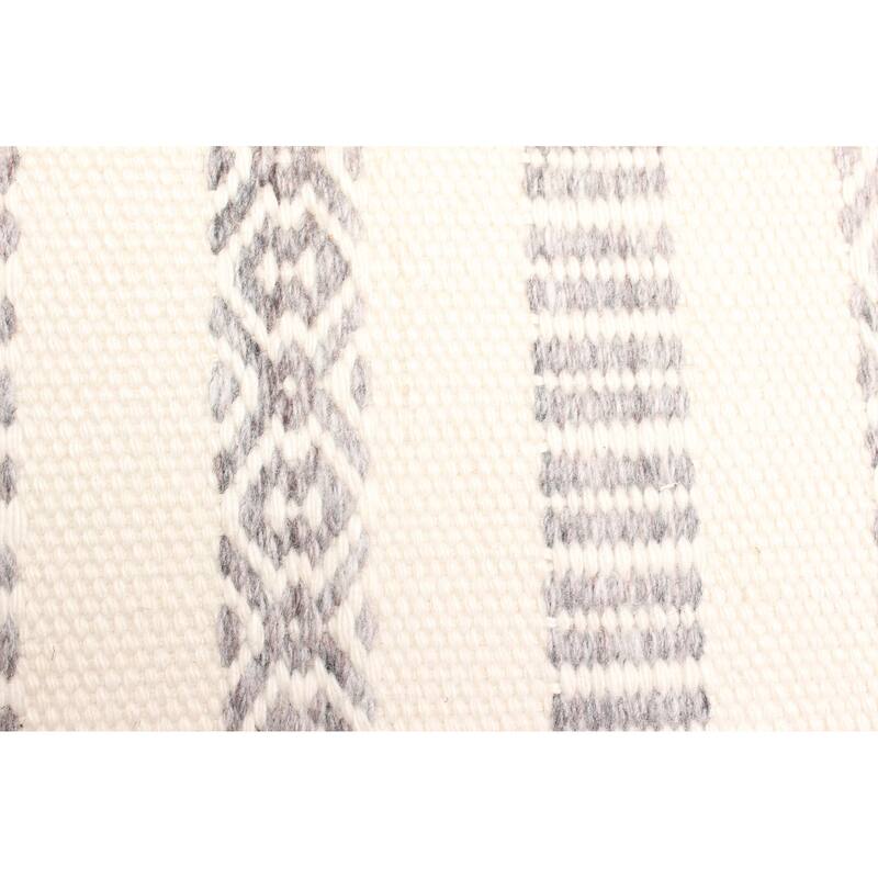 ECARPETGALLERY Flat-Weave Ankara FW Ivory Wool Kilim - 5'2 x 7'6