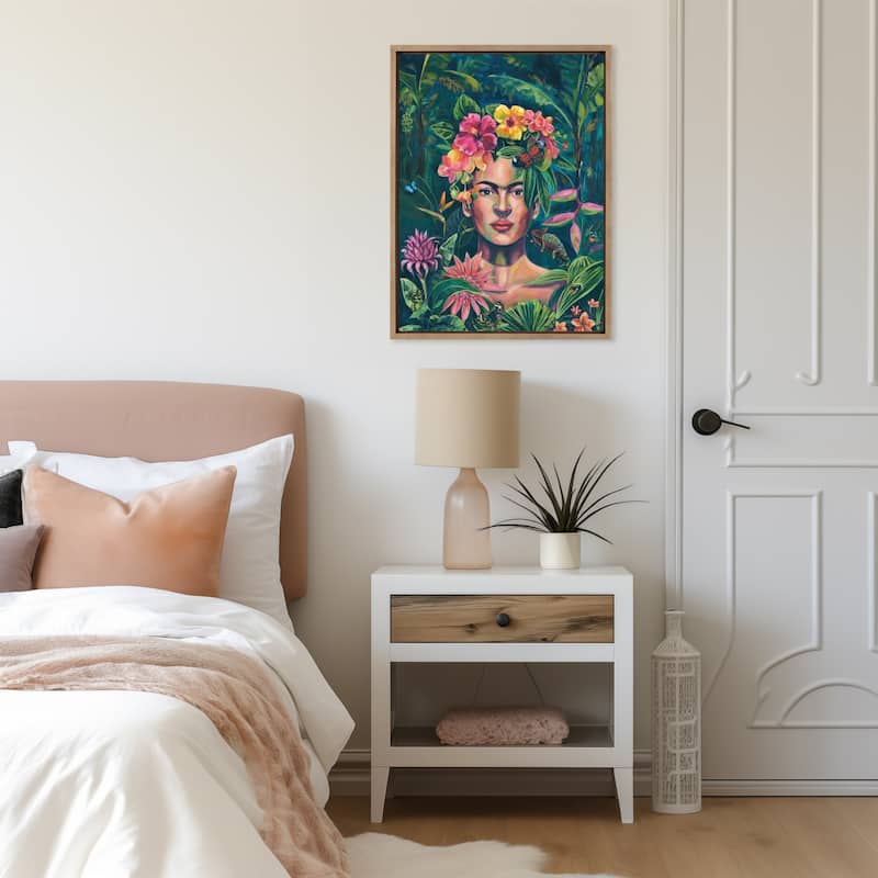 Kate and Laurel Sylvie Frida In The Wild Framed Canvas by Rachel Christopoulos