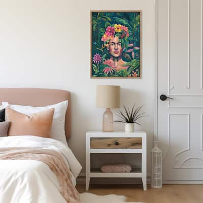 Kate and Laurel Sylvie Frida In The Wild Framed Canvas by Rachel Christopoulos