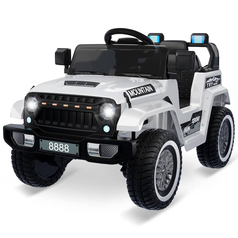 12V Kids Ride on Truck Car - White