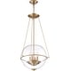 preview thumbnail 2 of 3, Odyssey 4-Light Pendant Fixture Vintage Brass Finish with Clear Glass - N/A