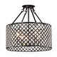 preview thumbnail 2 of 12, Antique Black 4-Light Beaded Drum Crystal Semi Flush Mount