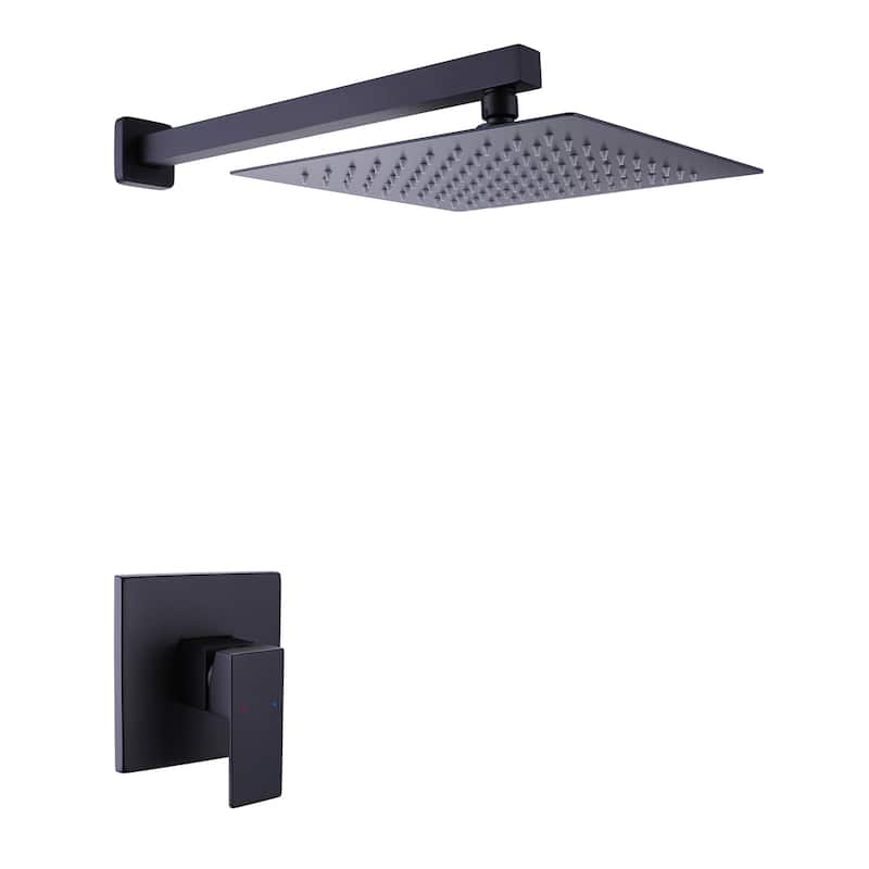 Single Handle Matte Black Shower Faucet With Rough-In Valve