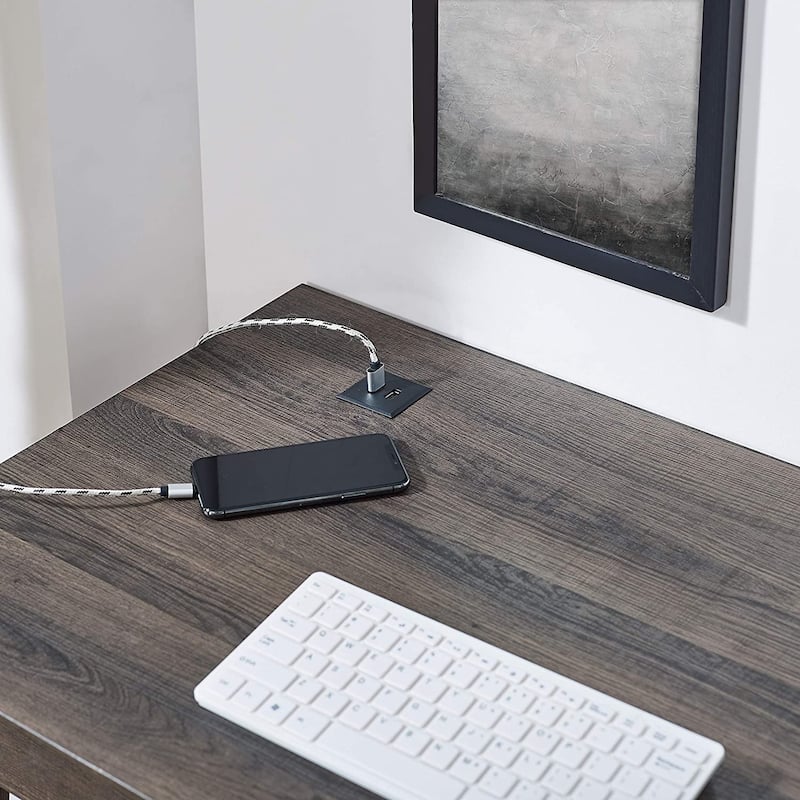 Caffoz Home Office Modern Writing Desk with Drawer and USB Hub