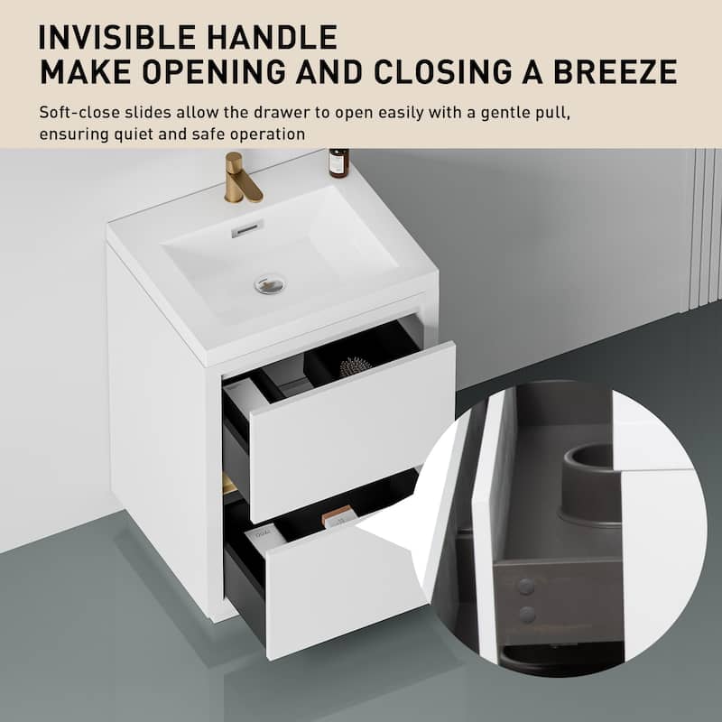 GDFStudio 24" Freestanding Bathroom Vanity with Sink