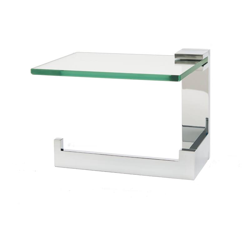 Alno A6465L Linear 6" Wide Solid Metal Euro Modern Left Hand Slide Bar - Polished Chrome
