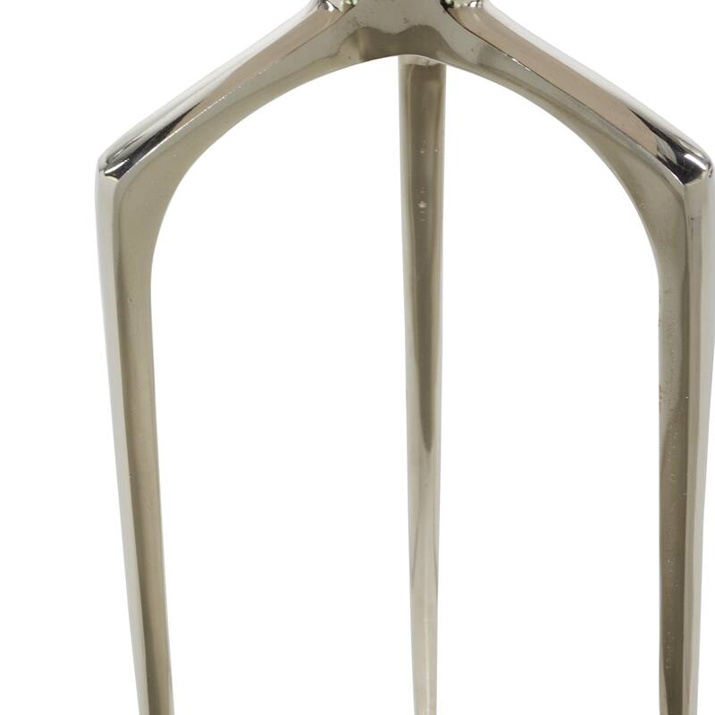 Aluminum Metal Tray Inspired Top Accent Table with 3 Tripod Legs - Gold, Silver or Black - Roche River Decor