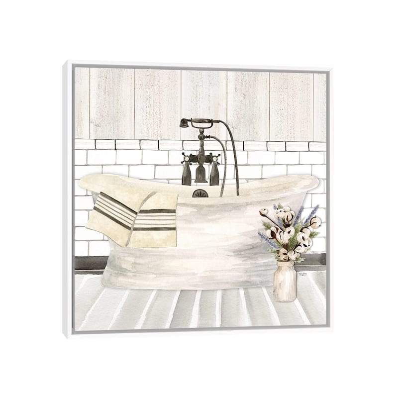 iCanvas "Farmhouse Bath I Tub" by Tara Reed Framed Canvas Print - White - 12x12