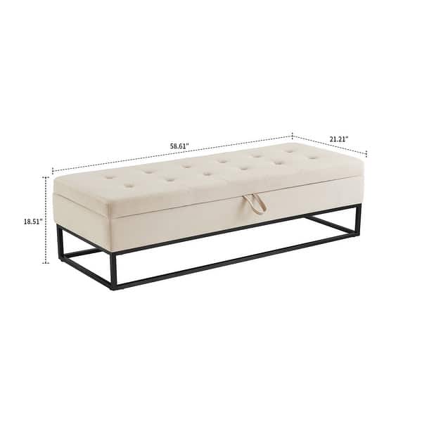 dimension image slide 2 of 5, Modern Velvet Upholstered Storage Bench with Flip-Up Seat Top