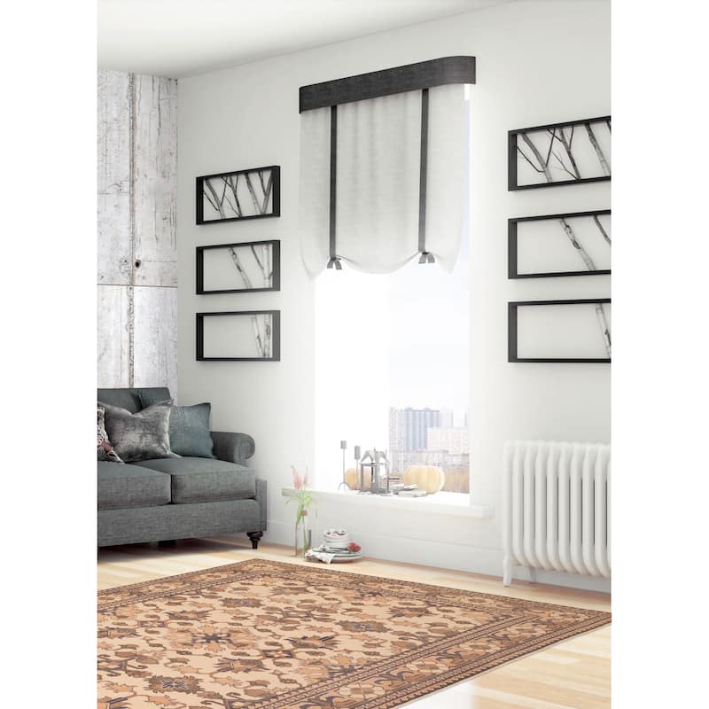 ECARPETGALLERY Hand-knotted Finest Kargahi Ivory Wool Rug - 6'1 x 9'3