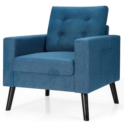 Modern Tufted Accent Chair w/ Rubber Wood Legs - 29.5" x 32.5" x 34"(L x W x H)