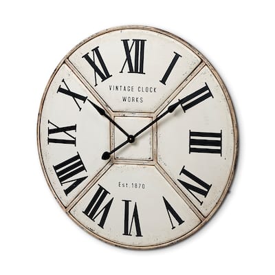 Norwich Off-White 36" Round Wall Clock - 36.4"W x 2"D x 36.4"H