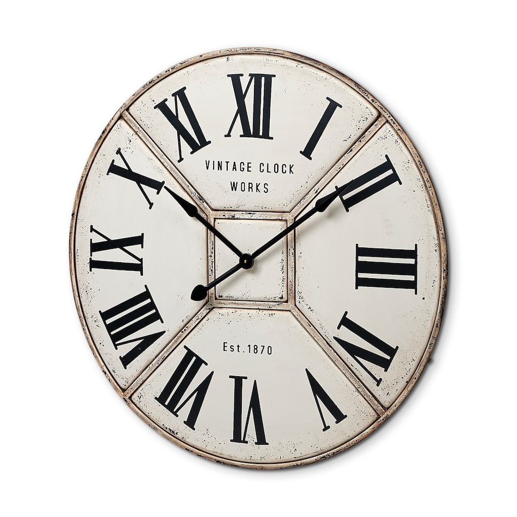 Norwich Off-White 36" Round Wall Clock - 36.4"W x 2"D x 36.4"H