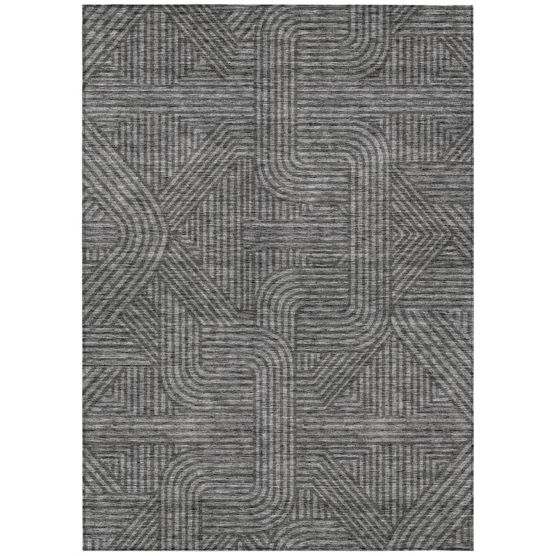 Machine Washable Indoor/ Outdoor Chantille Contemporary Geo Rug