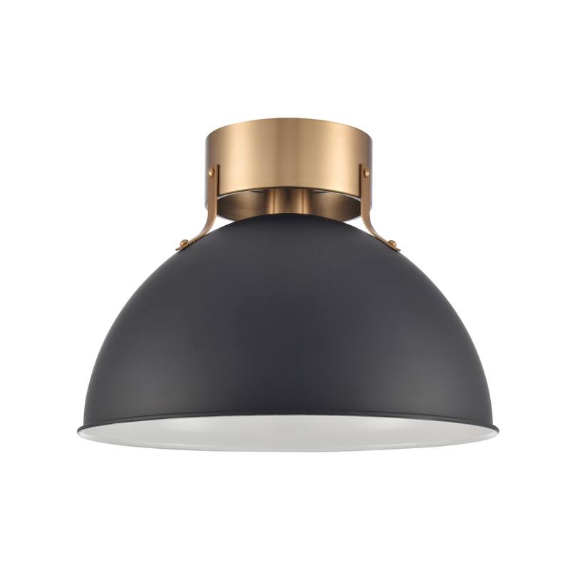 Elk Home Zayne Brushed Gold With Metal Shade 1 Light Semi Flush