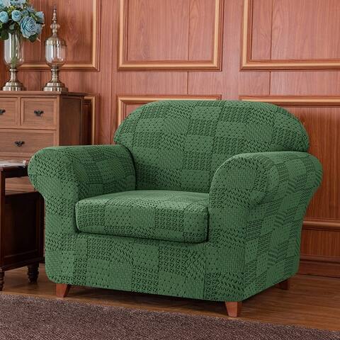 Subrtex 2-Piece Armchair Slipcovers Stretch Knit Furniture Cover