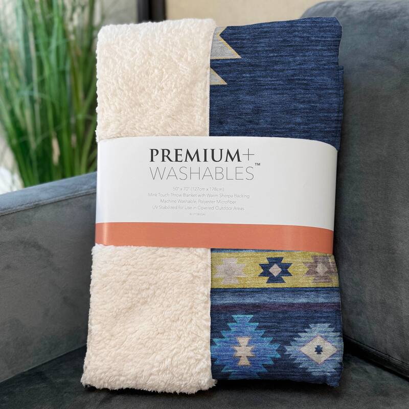 Premium Machine Washable ASB179 Southwest Sherpa Throw Blanket