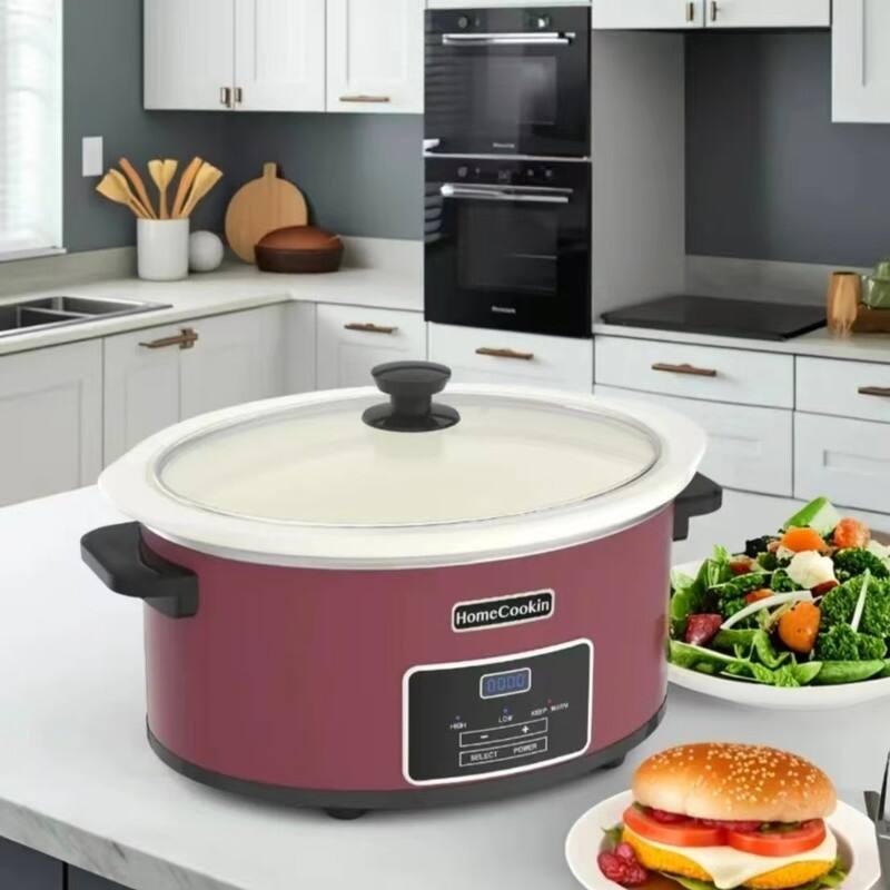 6 QT Digital Programmable Slow Cooker with Removable Crock