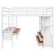 preview thumbnail 5 of 16, Full Size Loft Bed With Built-in Desk With 2 Drawers And Shelves for Home