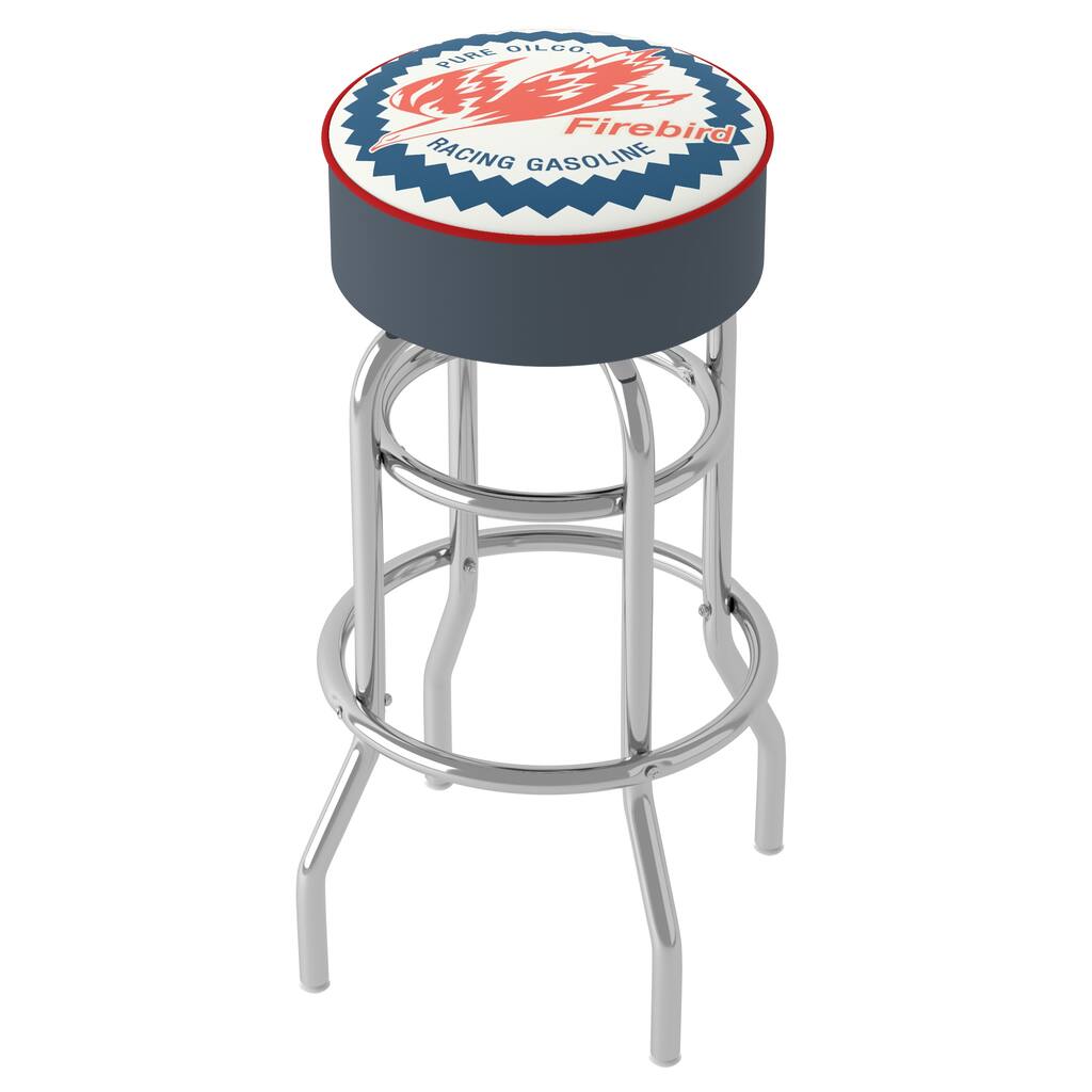Pure Oil Chrome Bar Stool with Swivel - 20" x 20" x 31"