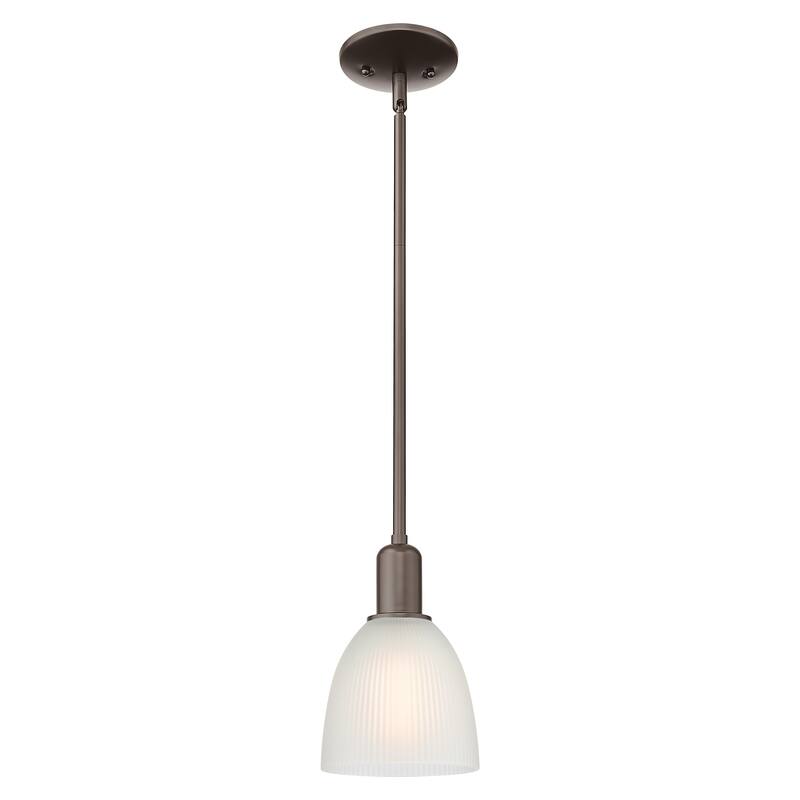 Innovations Lighting Endless Possibilities Arcadia - Castile - 1 Light 6" Stem Hung Mini Pendant - Oil Rubbed Bronze/White