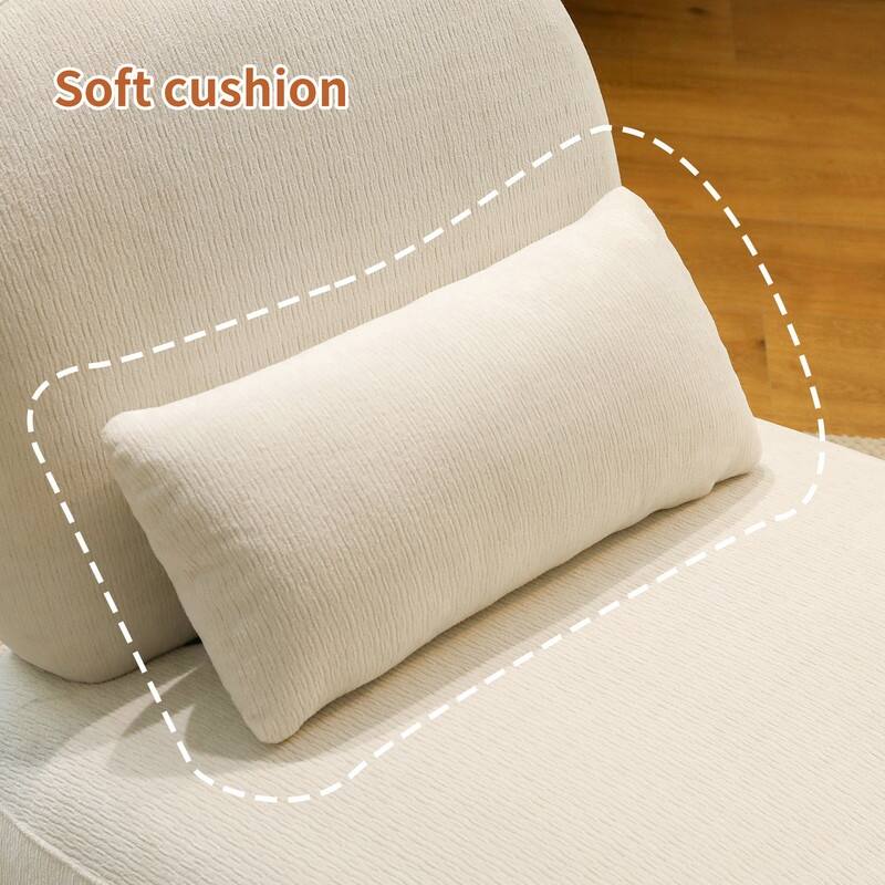 Elegant Velvet Armless Accent Chair - Modern Solid Wood Legs, Versatile Seating for Any Space