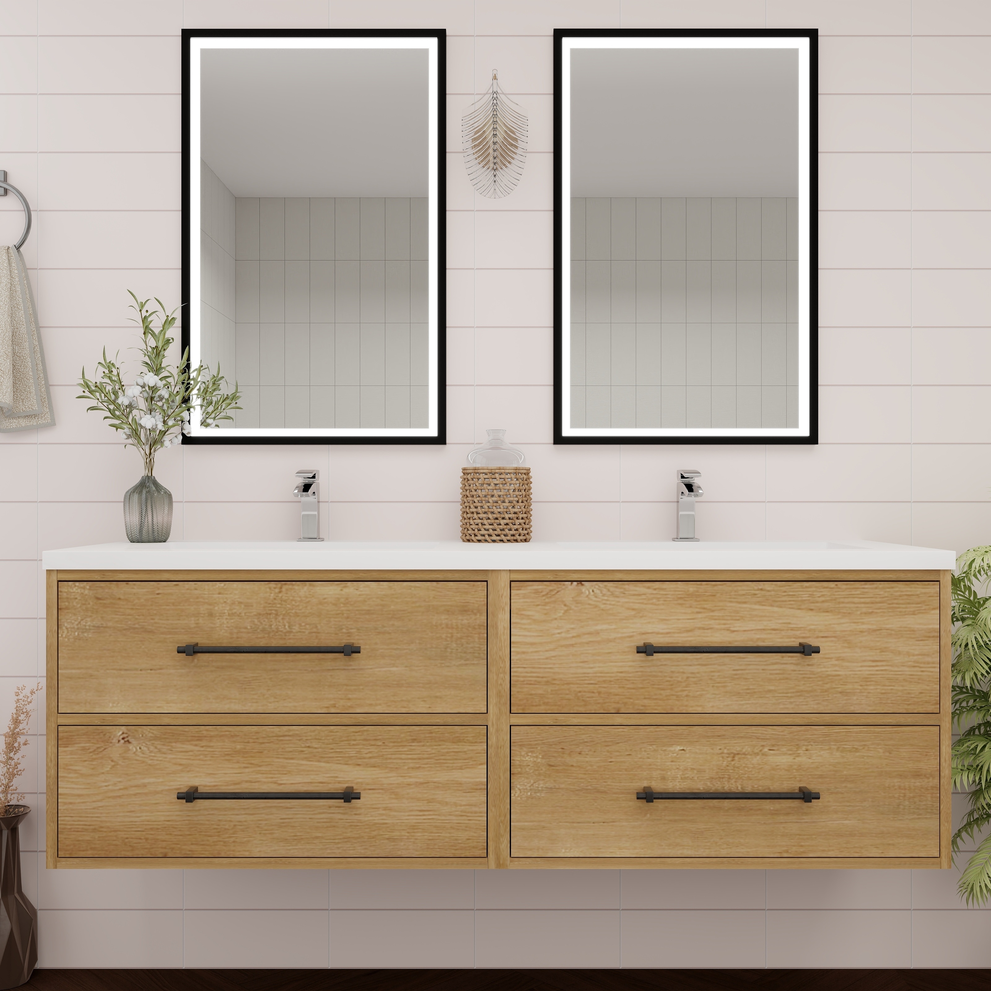 Victoria 48'' Floating Vanity with Double Reinforced Acrylic Sink - 47.5