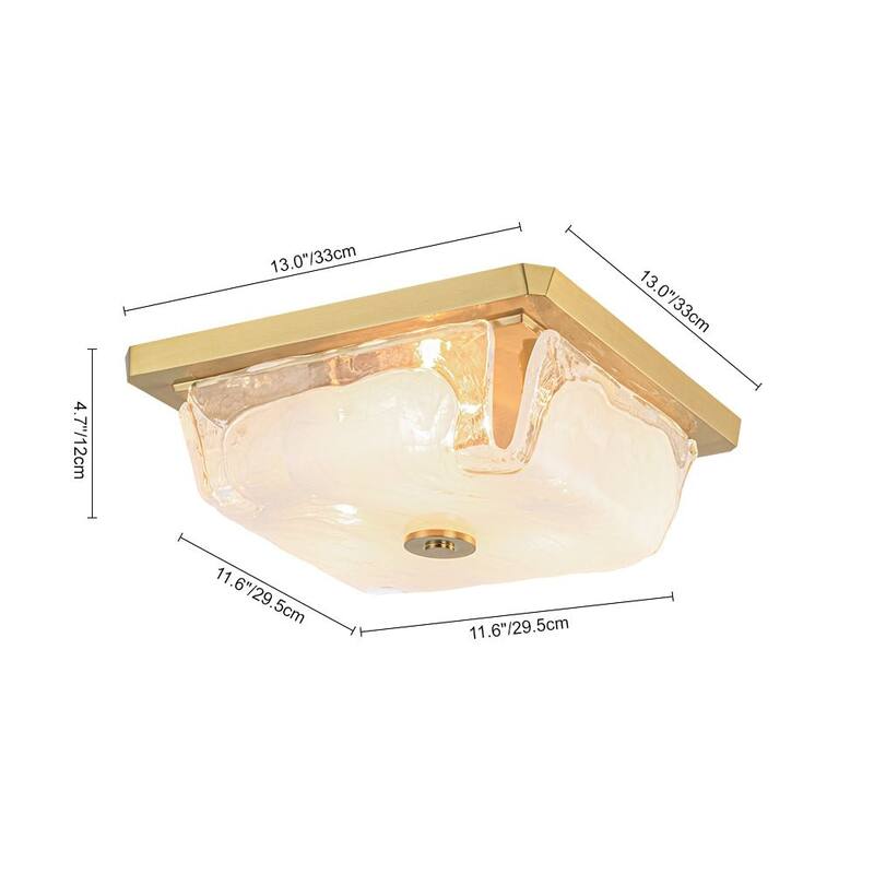 Modern 3-Light Square Cloud Glass Flush Mount Ceiling Light