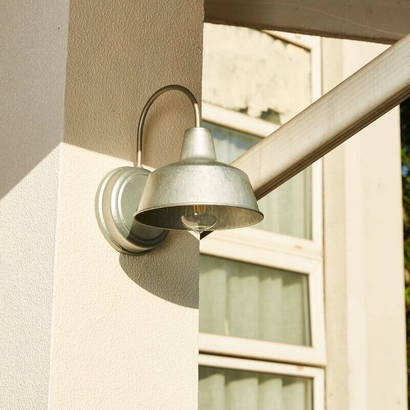 1-Light Outdoor Barn Light With Galvanized finish - 8.35"x10.65"x11" - 8.35"x10.65"x11" - Galvanized Silver
