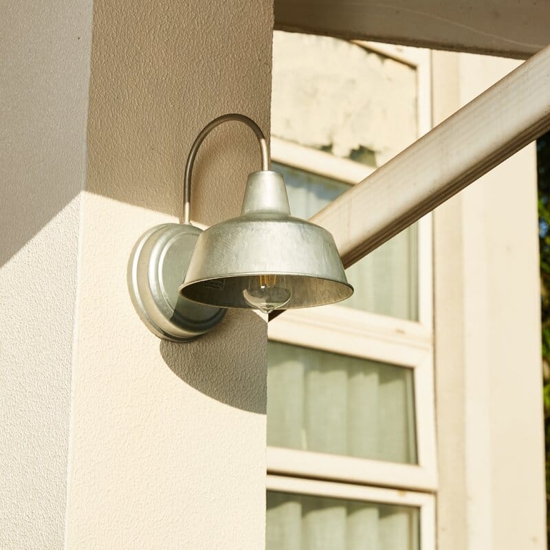 2 Pack 1-Light Outdoor Barn Light With Galvanized Finish - 8.35"x10.65"x11" - 8.35"x10.65"x11" - Galvanized Silver