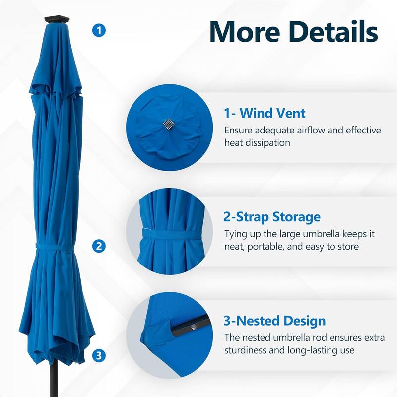 Large Outdoor Patio Umbrella with Push Button Tilt