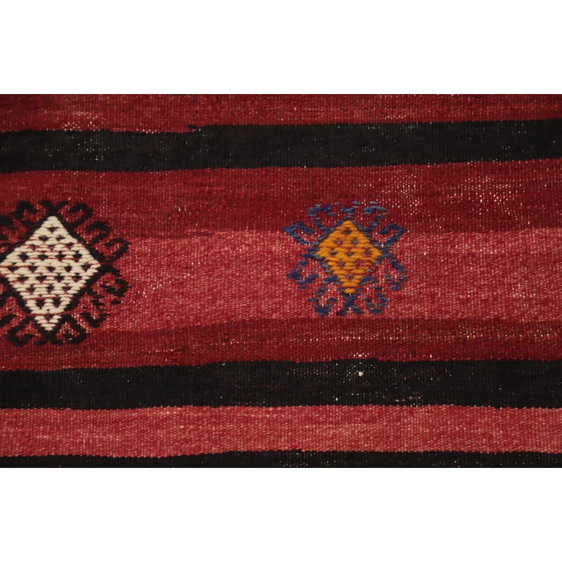 Hand Woven Oriental 100% Wool Carpet Southwestern Tribal Red Kilim Area Rug - 10' 0'' X 6' 0''