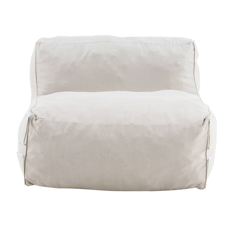 Christopher Knight Home - Nerissa 2-Piece Modular Outdoor/Indoor Bean Bag Sectional Sofa Set with Shredded Foam Filled & Ottoman