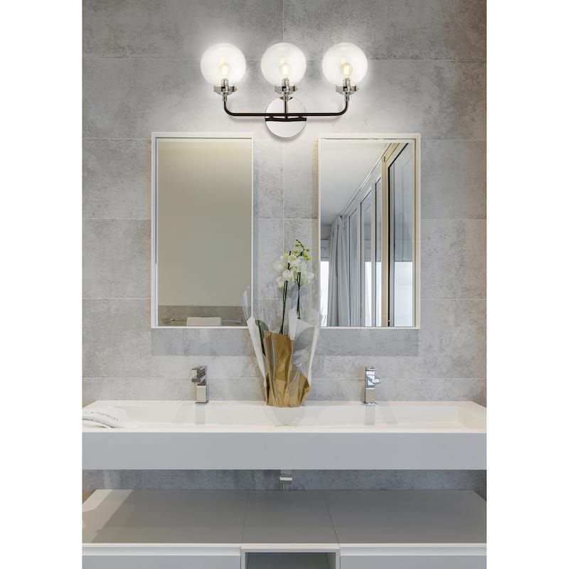 Bevin Contemporary Transitional Iron/Glass LED Vanity Light, by JONATHAN Y