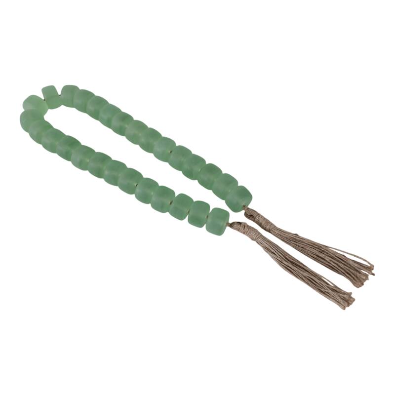 Resin Jute Decorative Beads Tassel Accents Featuring Woven Detailing