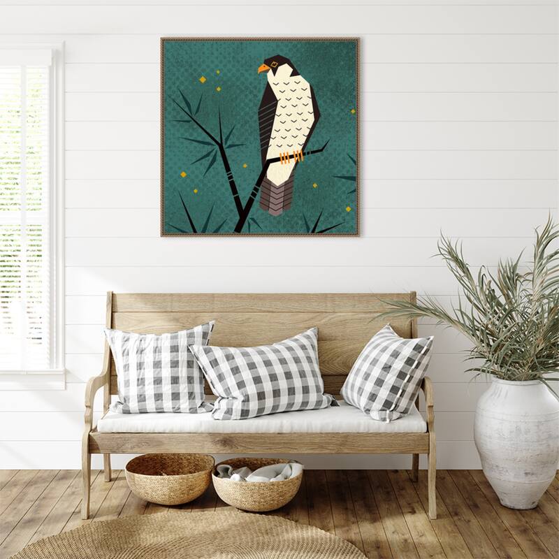 Geometric Falcon by Rohan Dahotre Framed Canvas Wall Art Print