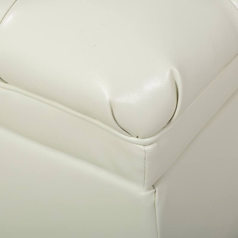 Hastings Tufted Faux Leather Storage Ottoman by Christopher Knight Home