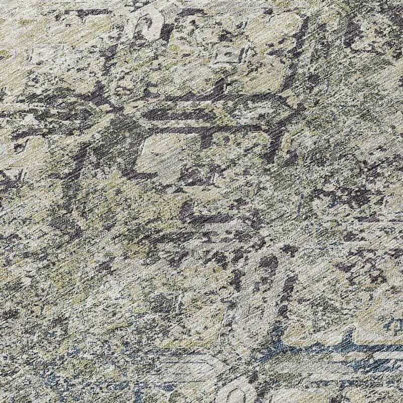 Machine Washable Indoor/ Outdoor Chantille Diamonds Distressed Rug