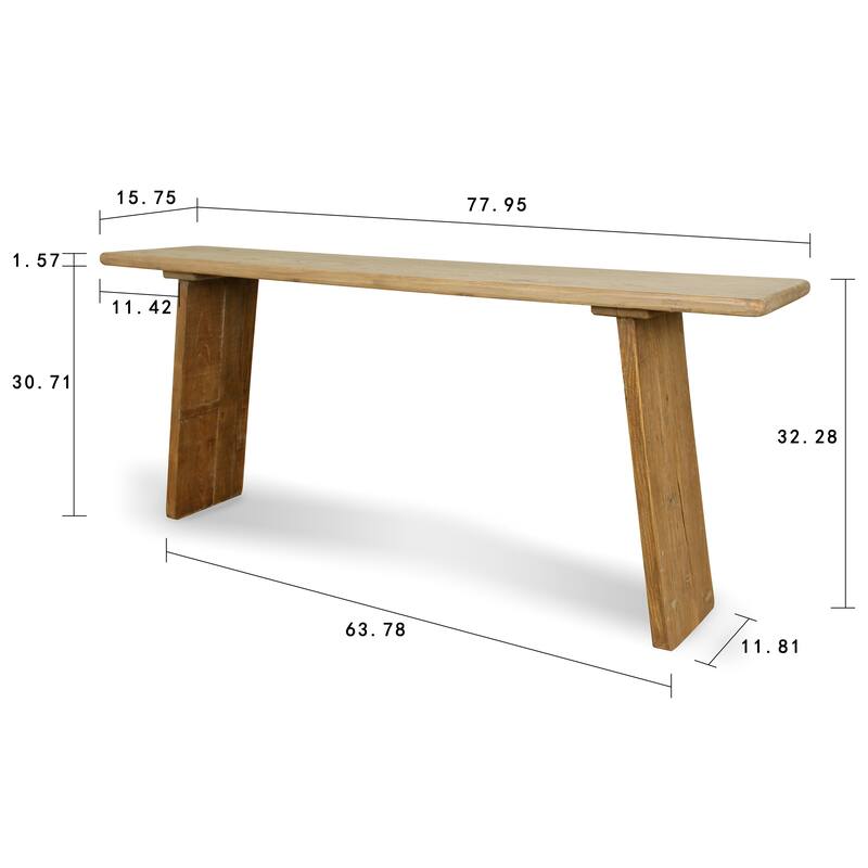 Artissance 78" Ravenna Console Table Rustic Elmwood Vintage