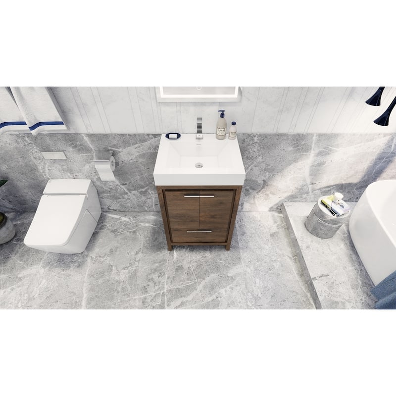 Dove 24'' Freestanding Vanity with Reinforced Acrylic Sink