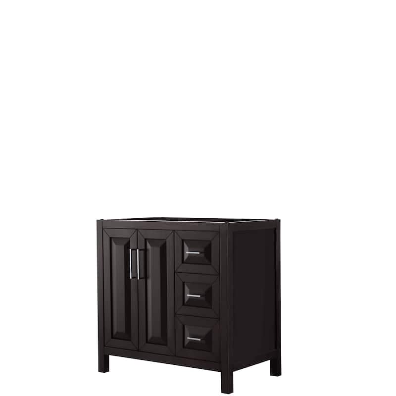 Daria 36-inch Single Vanity, No Top, No Mirror - Dark Espresso, Chrome Trim, No Top